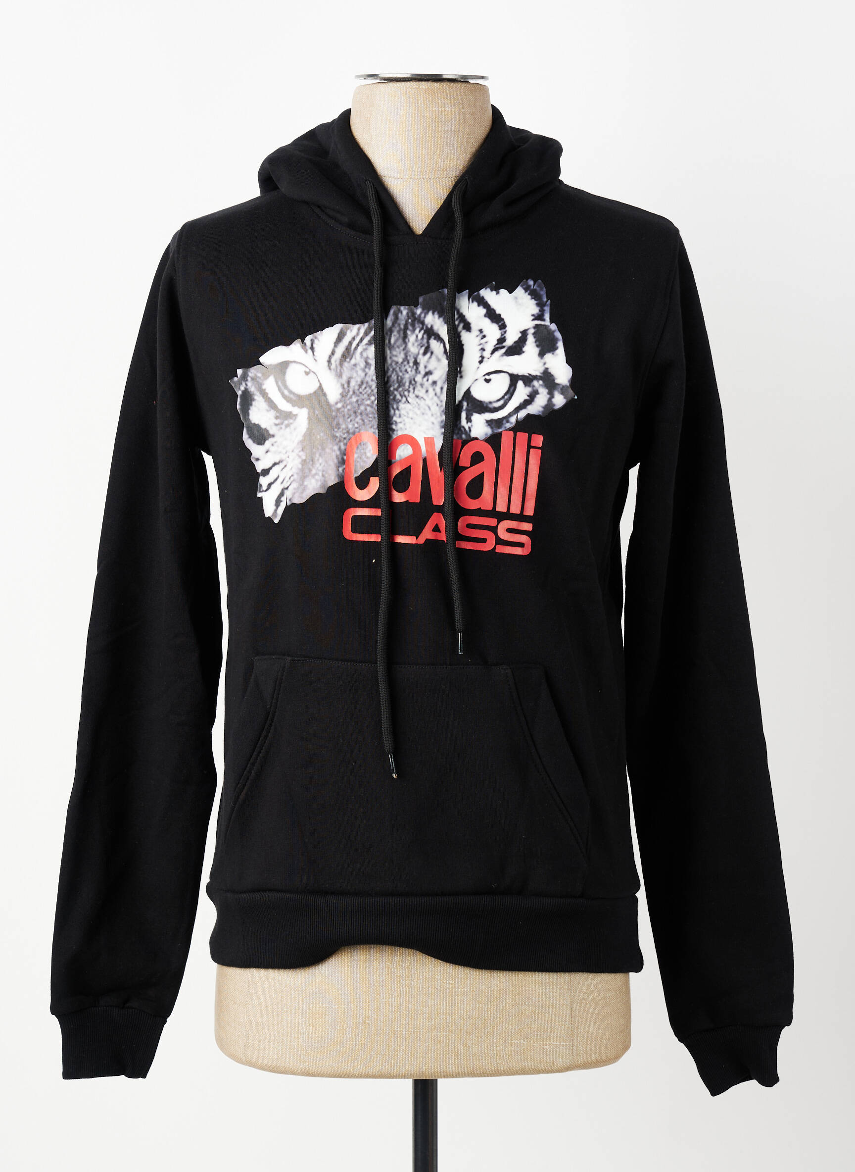 Hanorac cu glugă buzunare mâneci lungi negru CAVALLI bărbat