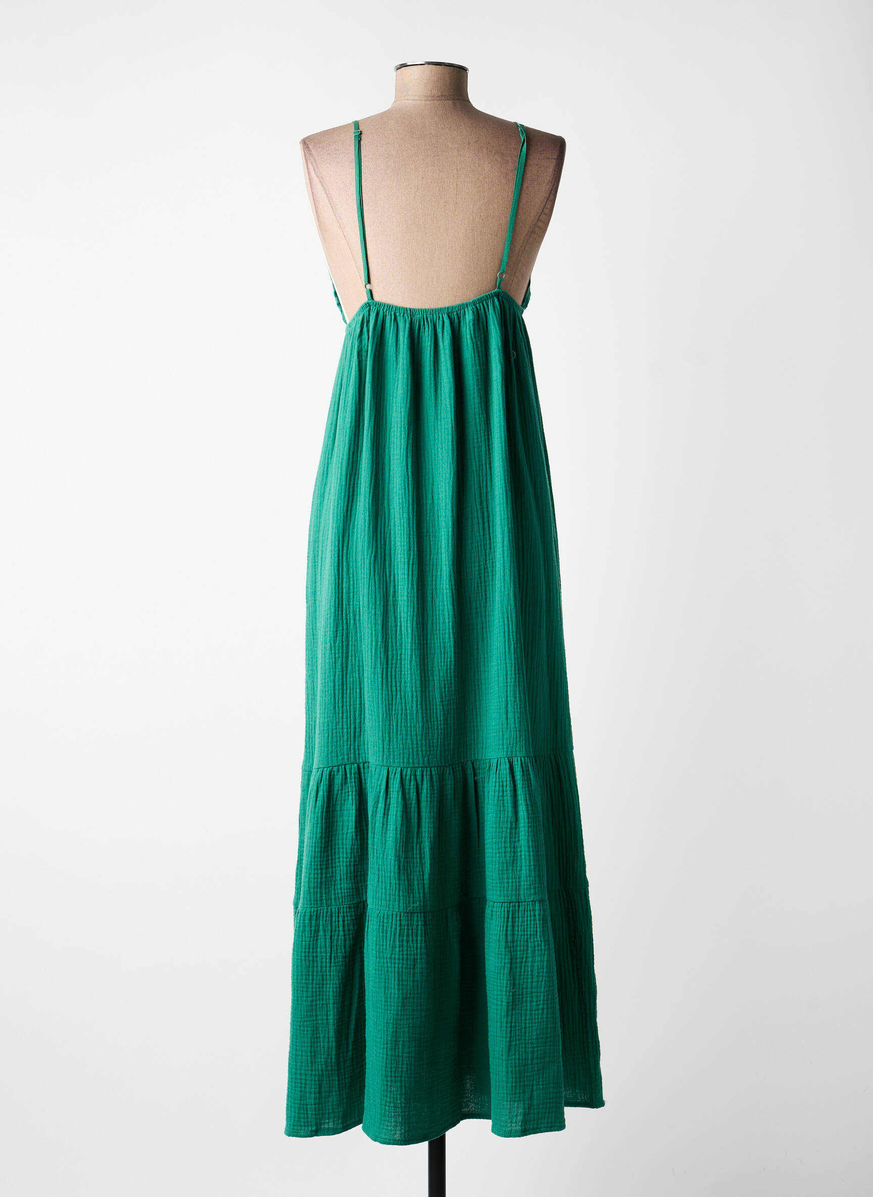 Rochie lungă bretele subțiri bretele subțiri verde GRACE & MILA femeie