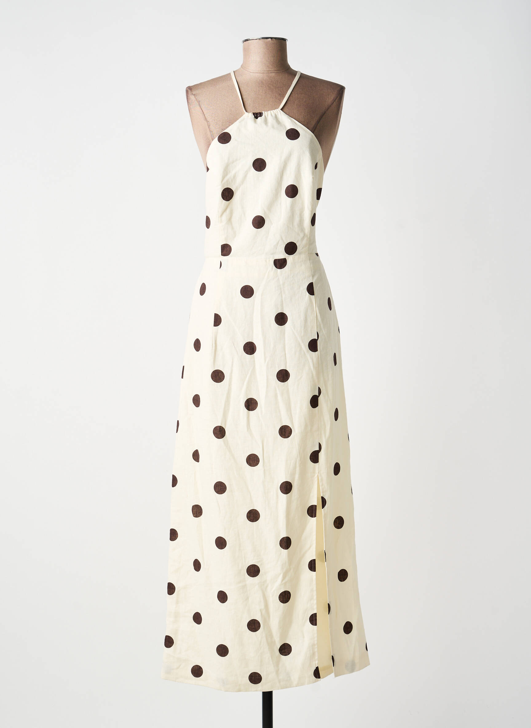 Rochie lungă fără mâneci fără mâneci bej GRACE & MILA femeie