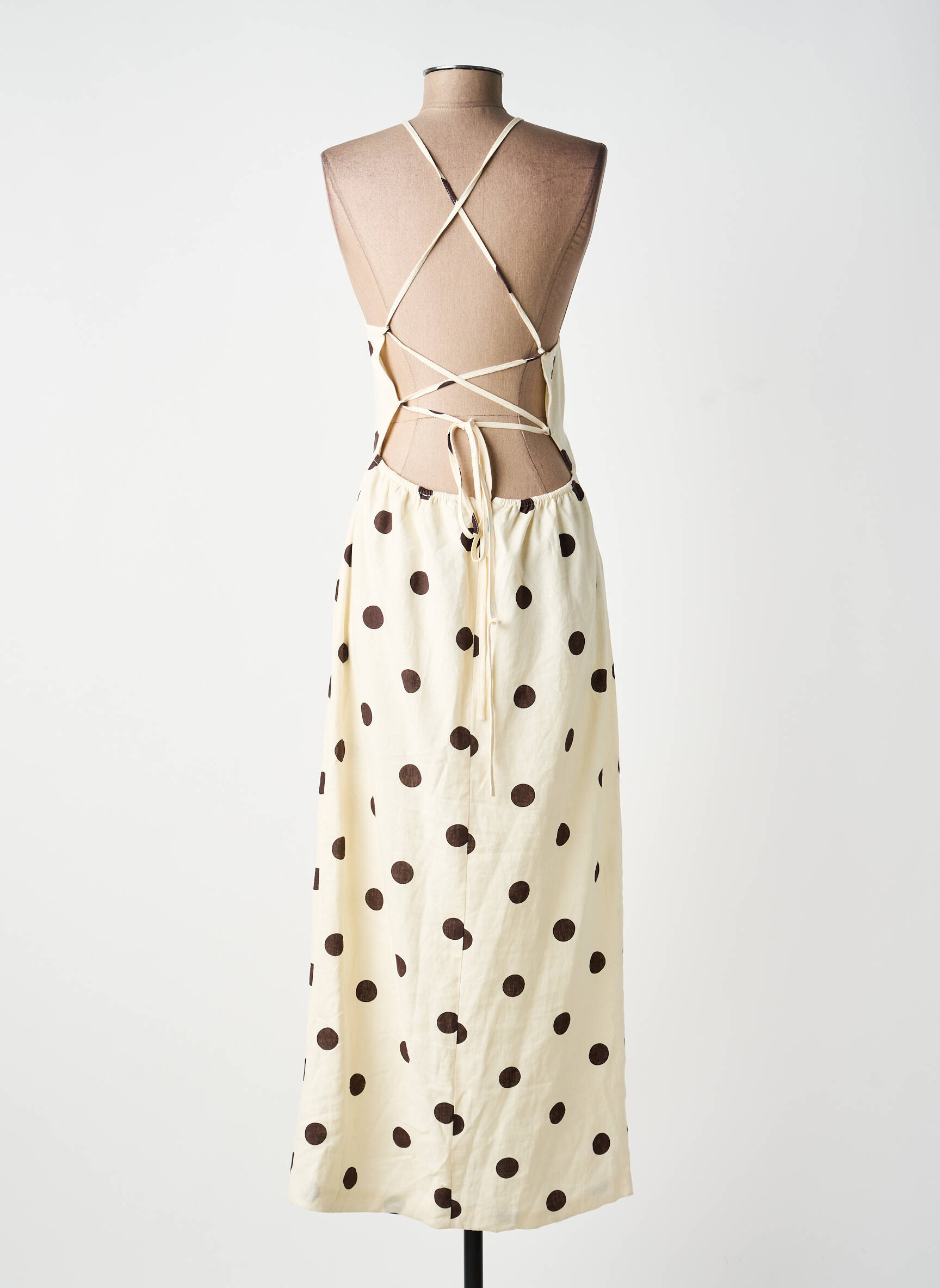Rochie lungă fără mâneci fără mâneci bej GRACE & MILA femeie