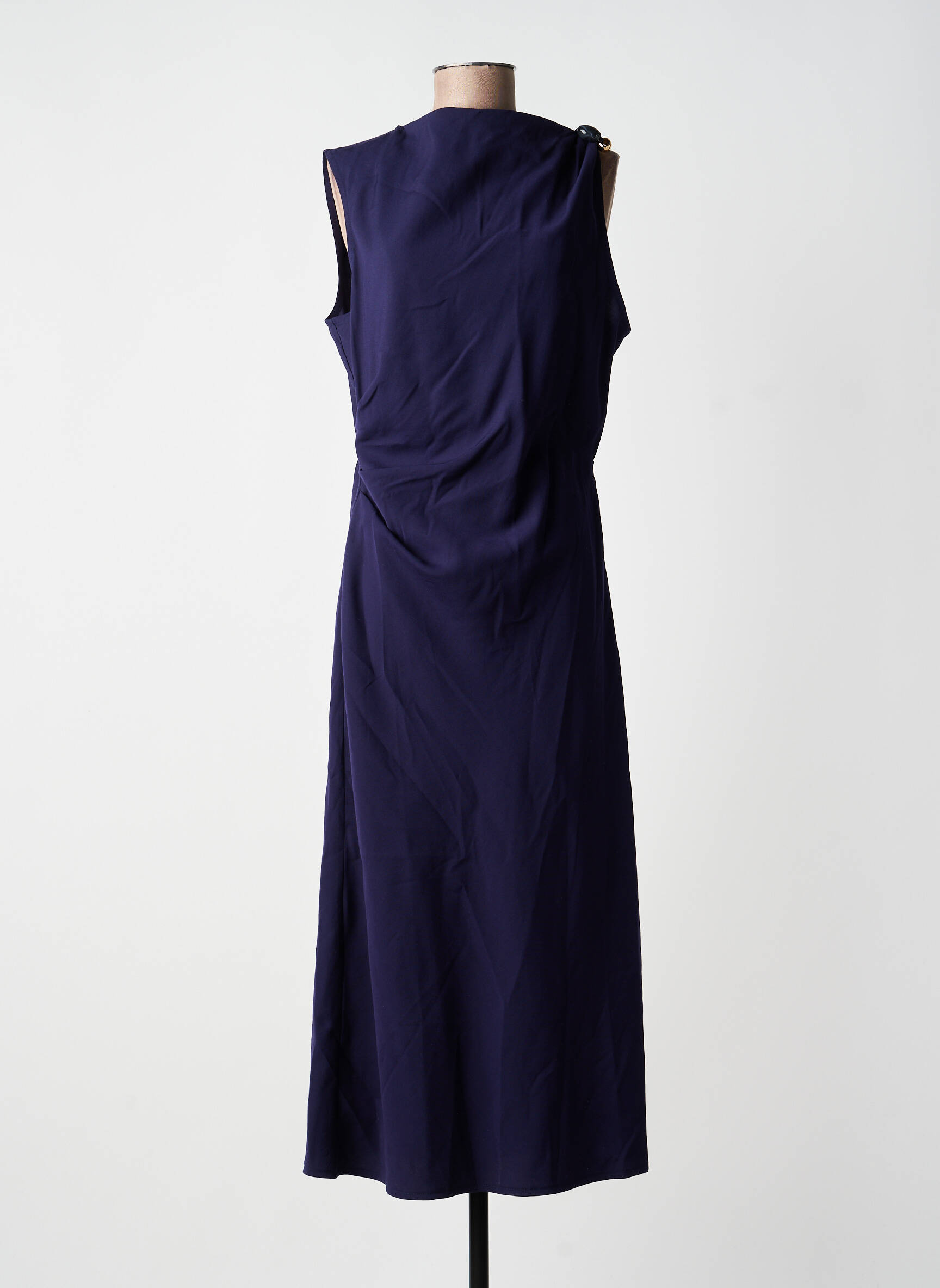 Rochie lungă fără mâneci fără mâneci albastru ANGE femeie