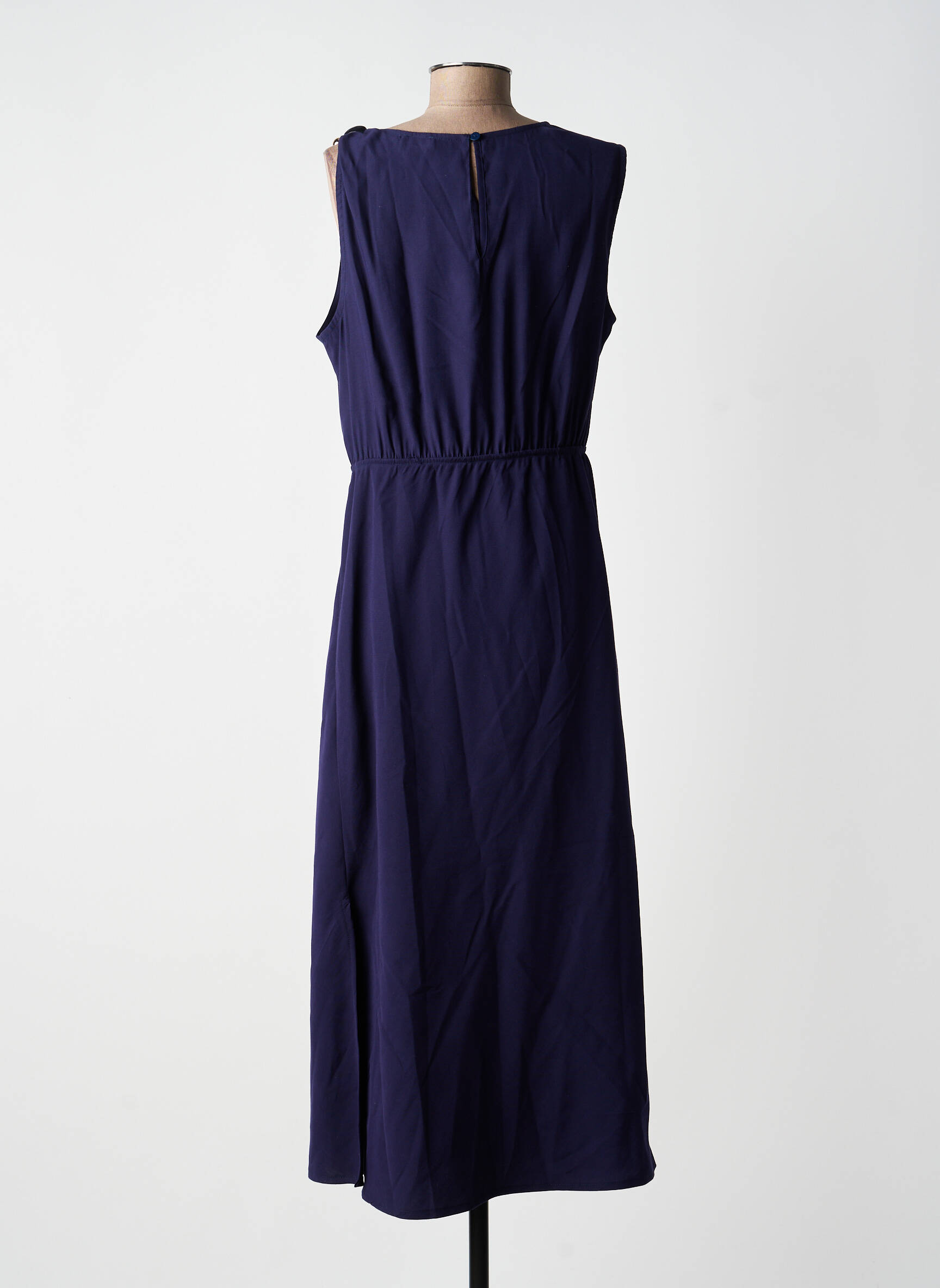 Rochie lungă fără mâneci fără mâneci albastru ANGE femeie