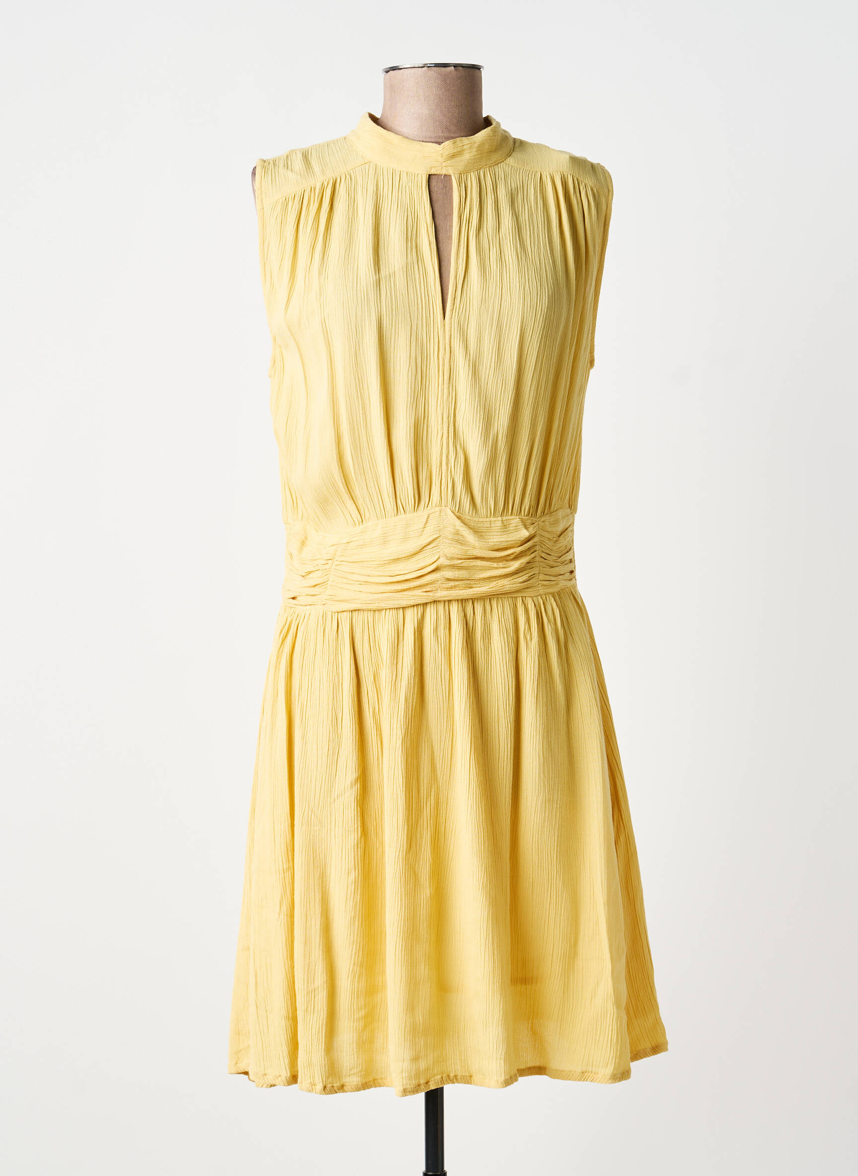 Rochie scurtă fără mâneci fără mâneci galben ANGE femeie