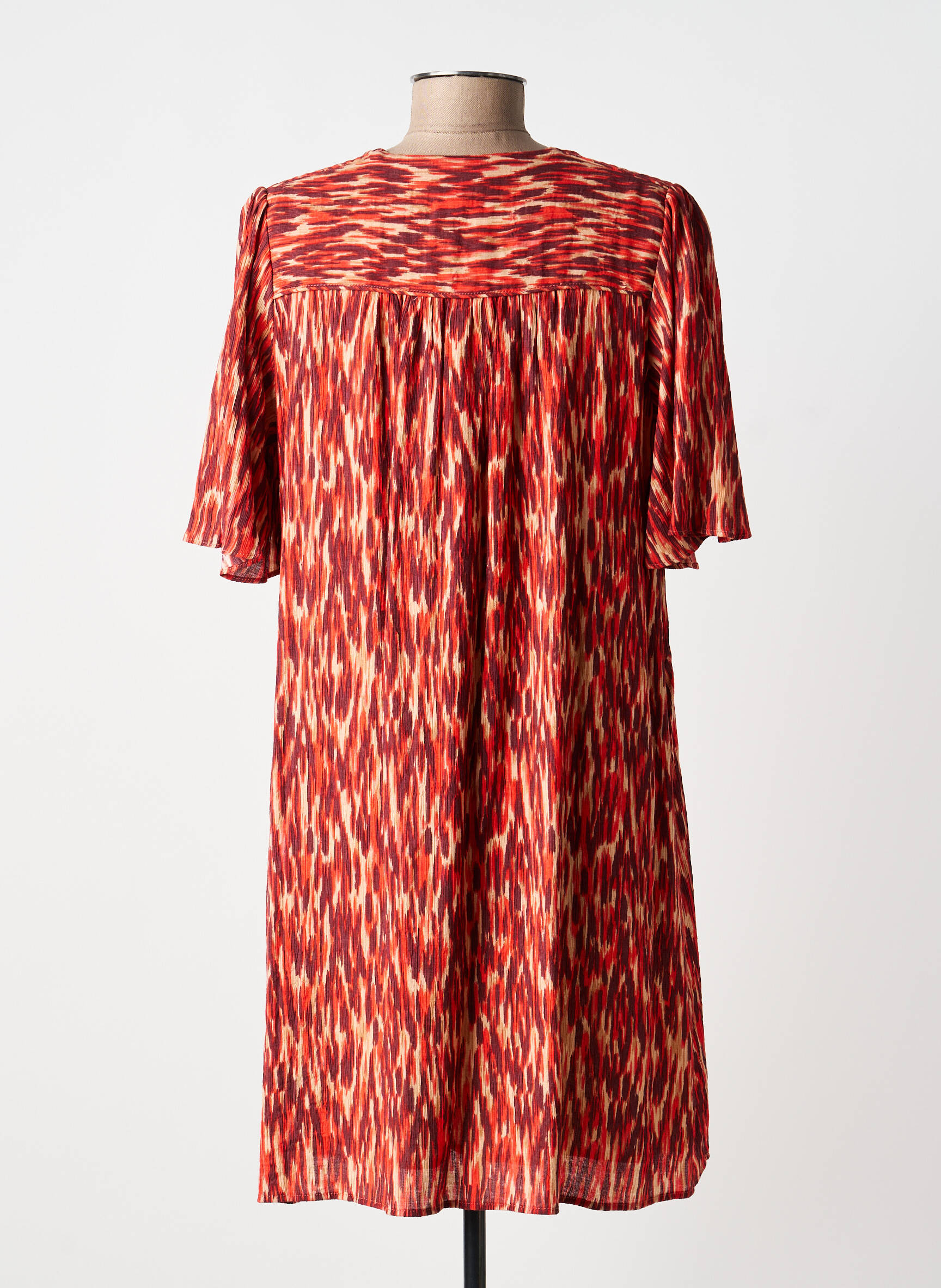Rochie scurtă mâneci scurte mâneci scurte portocalie GRACE & MILA femeie