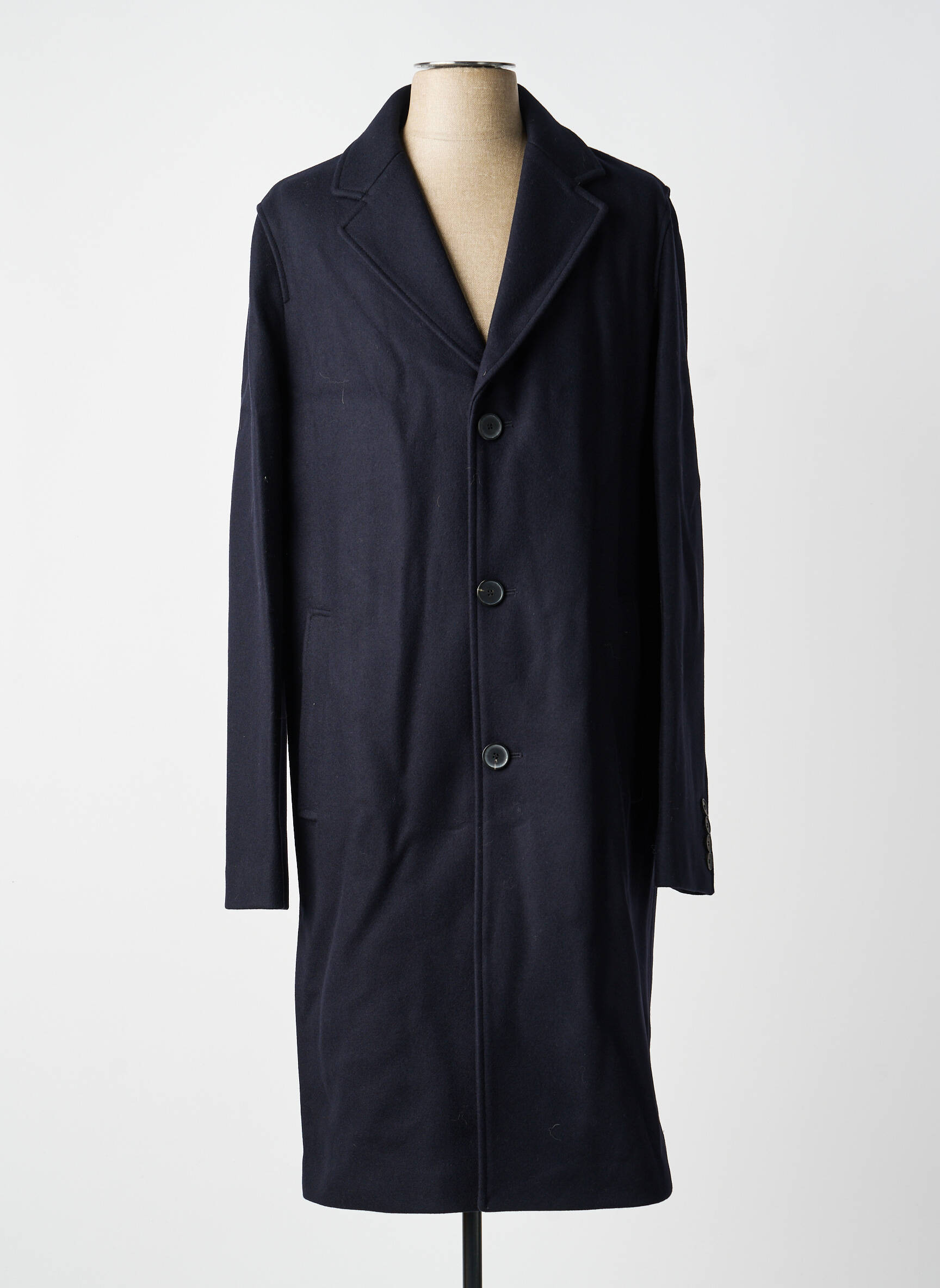 Palton lung croială dreaptă fără glugă albastru THE KOOPLES bărbat