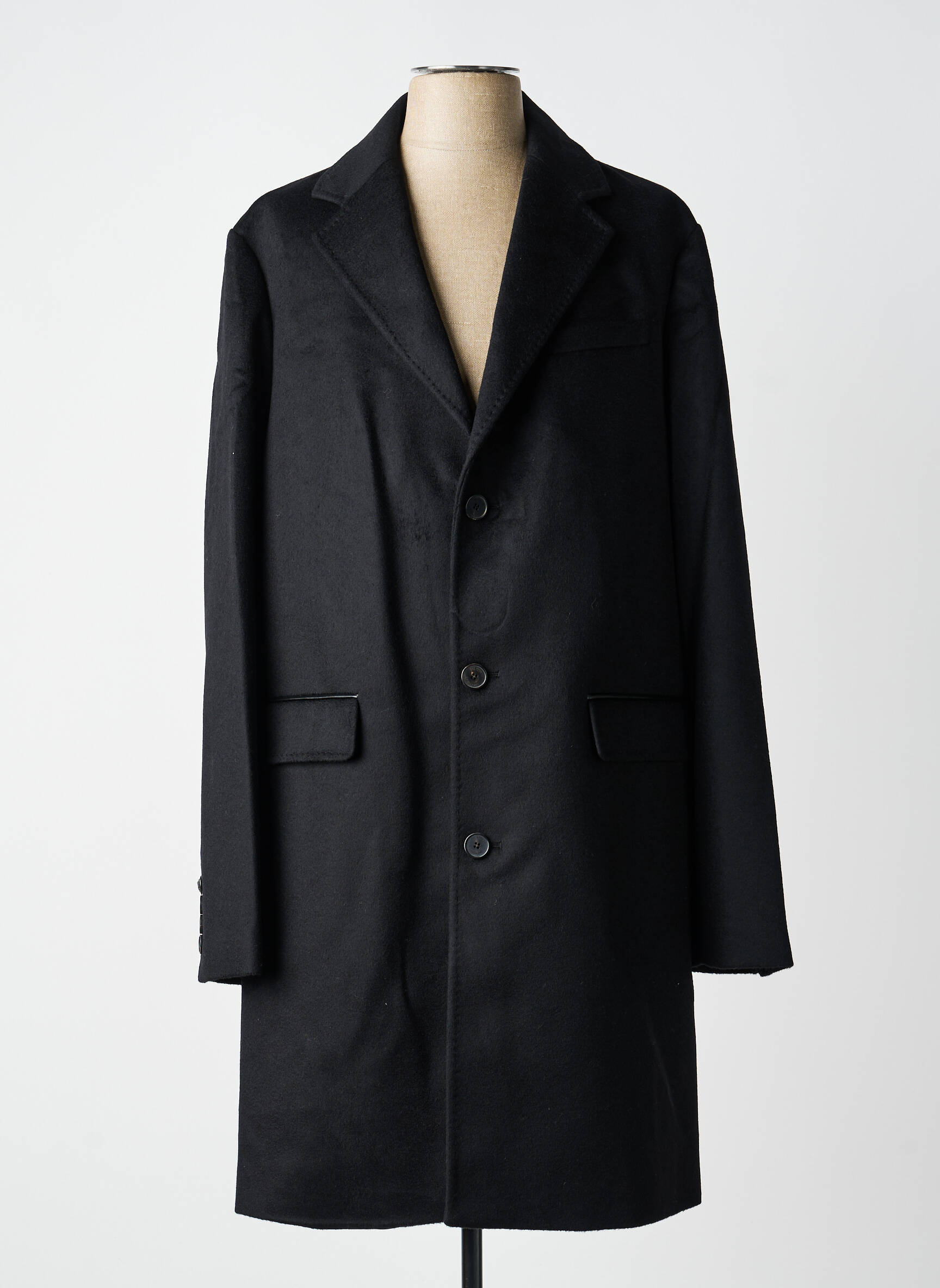 Palton lung croială dreaptă fără glugă negru THE KOOPLES bărbat