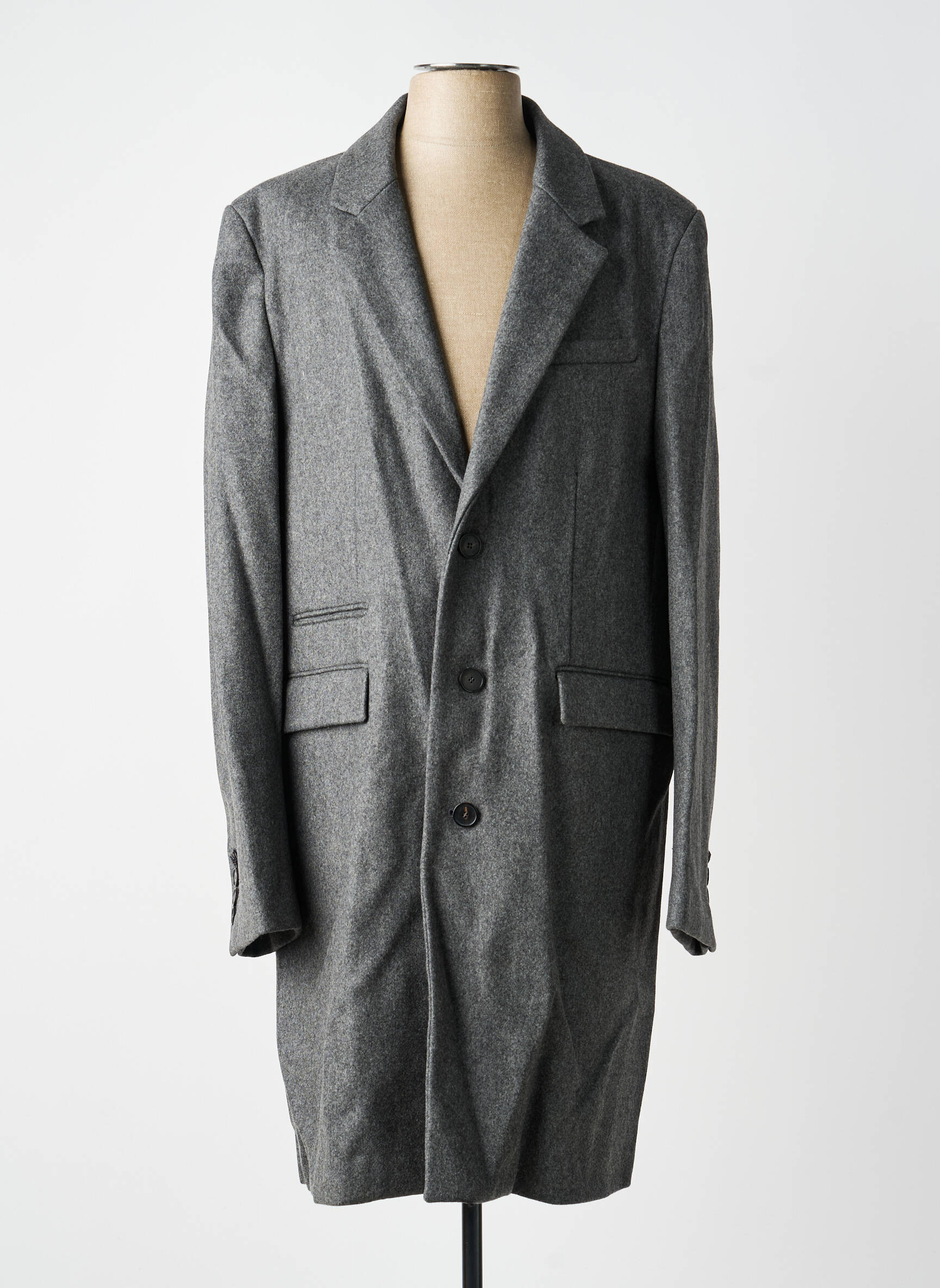 Palton lung croială dreaptă fără glugă gri THE KOOPLES bărbat