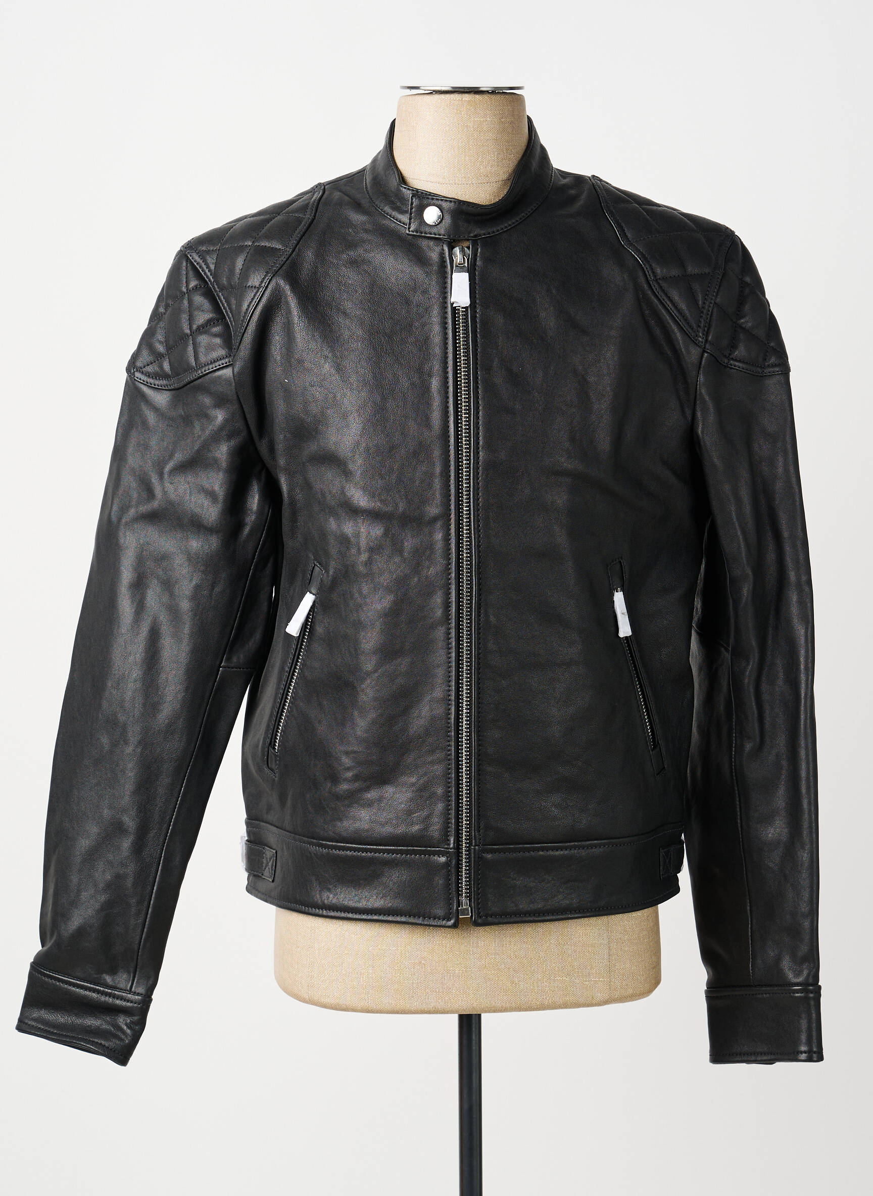 Geacă din piele buzunare negru THE KOOPLES bărbat