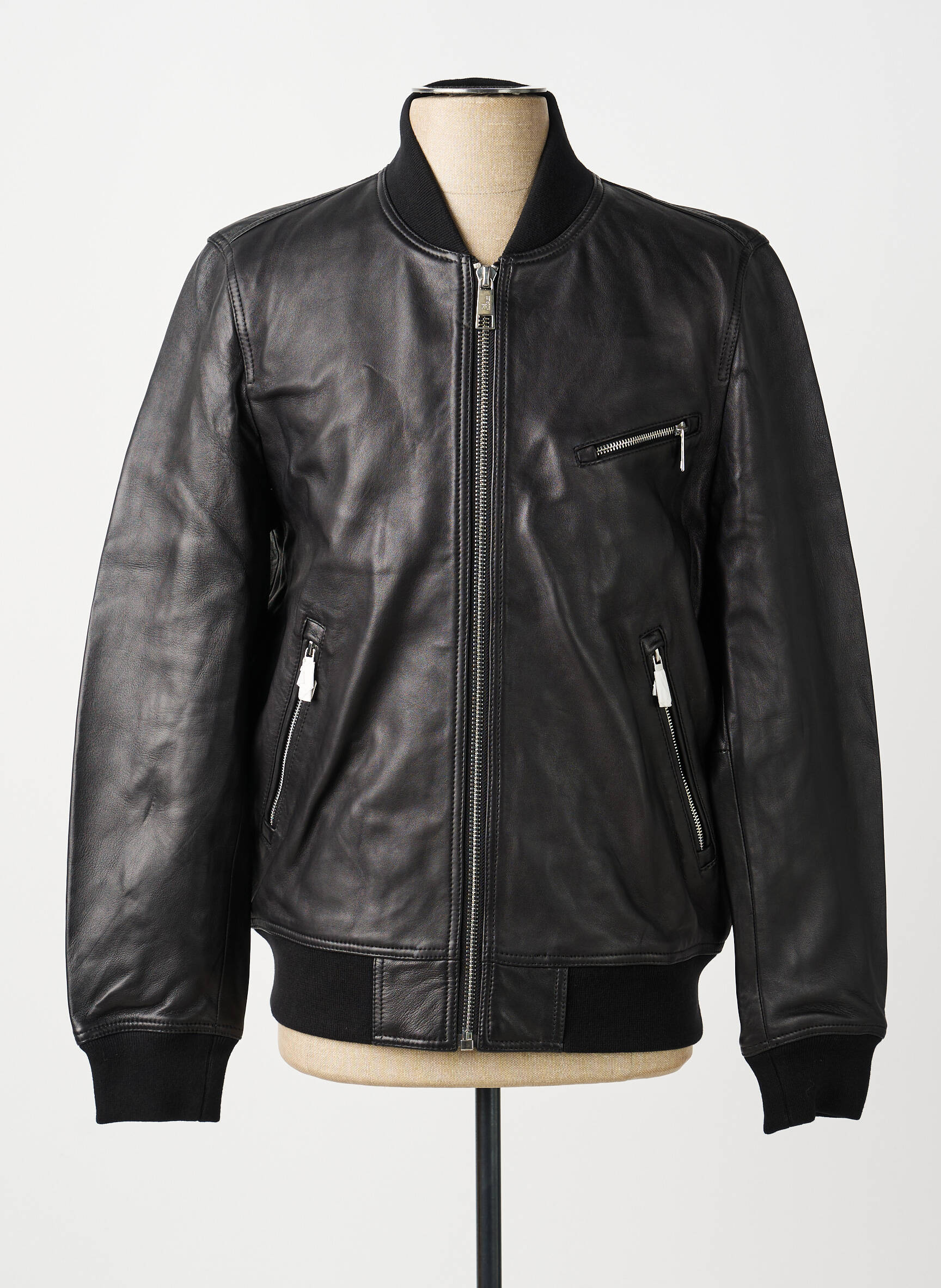 Geacă din piele buzunare negru THE KOOPLES bărbat