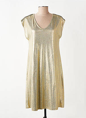 Rochie scurtă mâneci scurte mâneci scurte auriu CREAM femeie