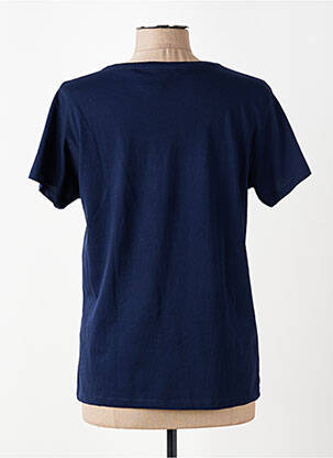 Tricou serigrafie mâneci scurte albastru B&C femeie