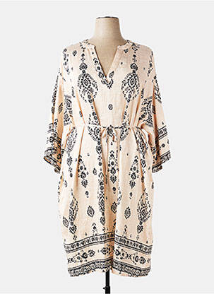 Rochie midi croială fluidă mâneci 3/4 bej ONLY CARMAKOMA femeie
