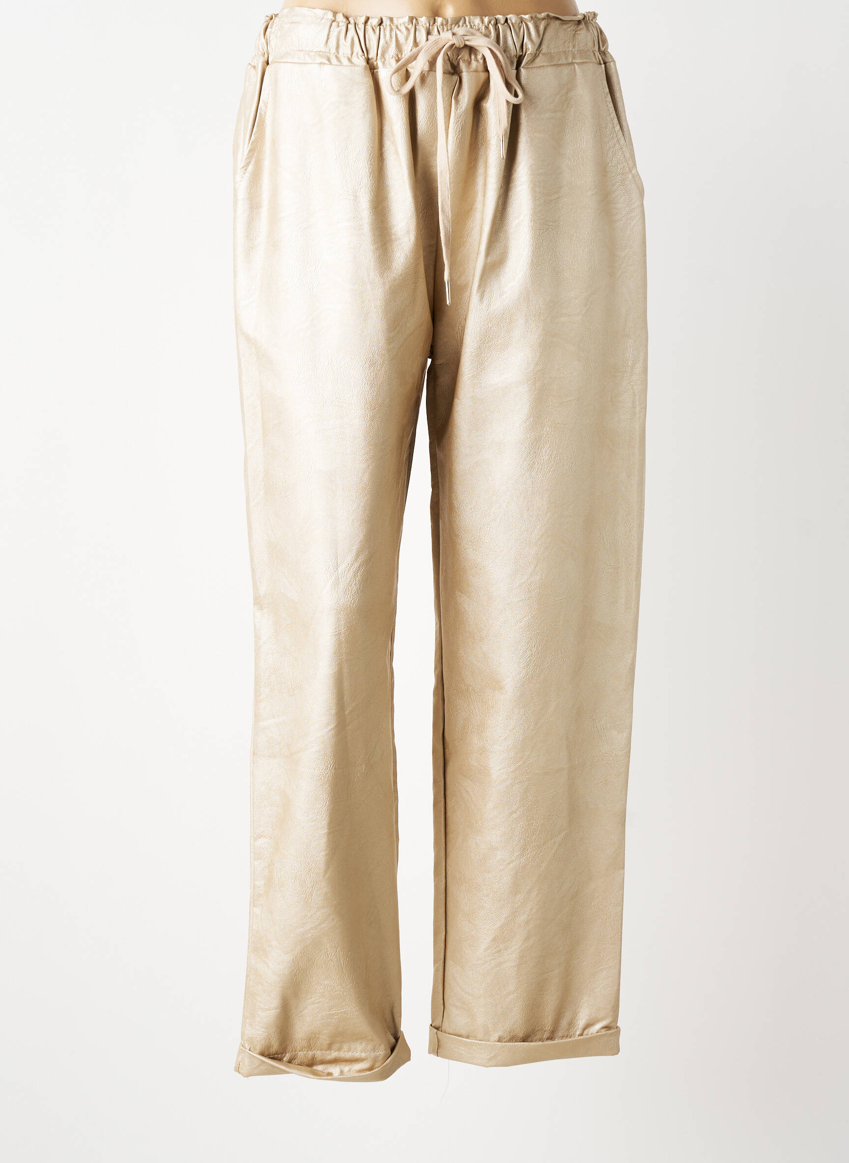 Pantalon drept elasticitate mărime normală bej AROMA femeie