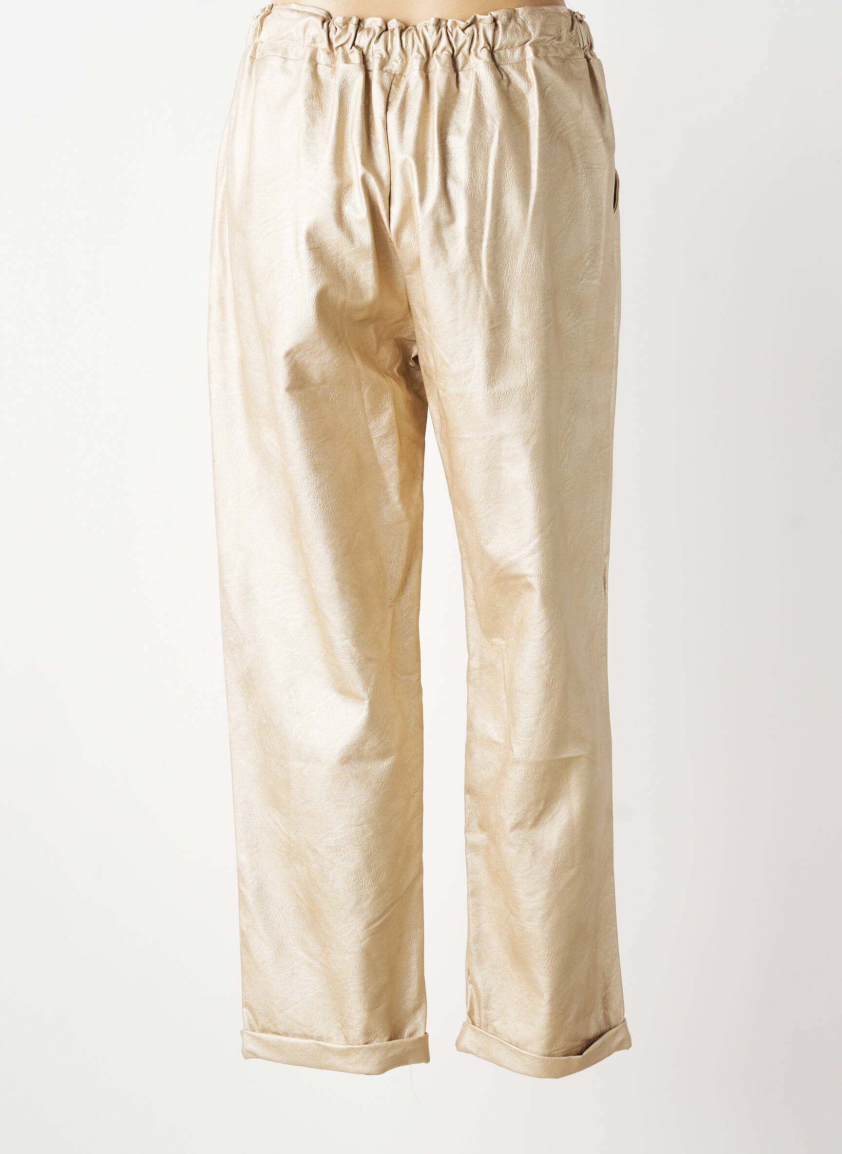 Pantalon drept elasticitate mărime normală bej AROMA femeie
