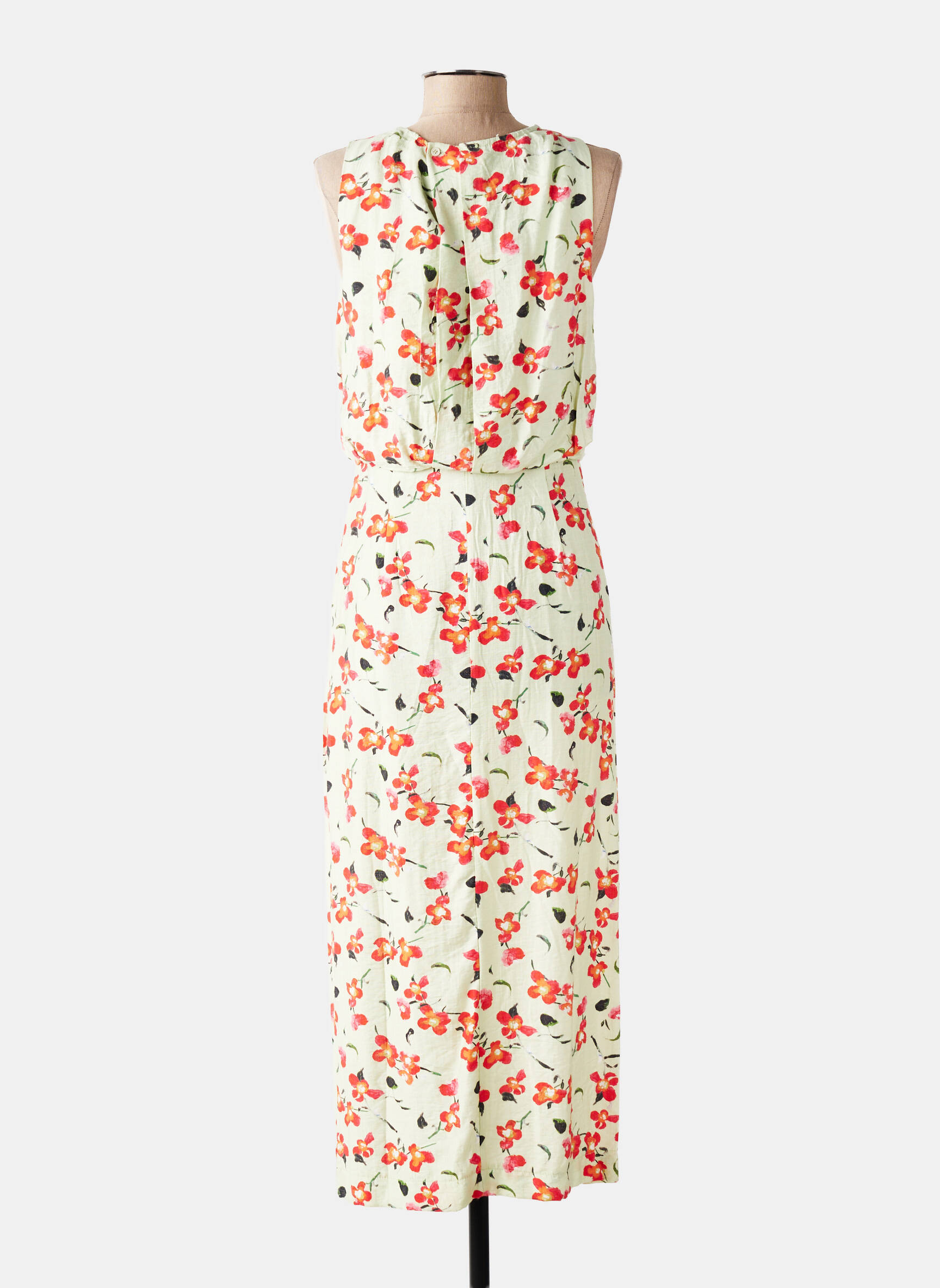 Rochie lungă imprimeu floral fără mâneci verde SEASON femeie