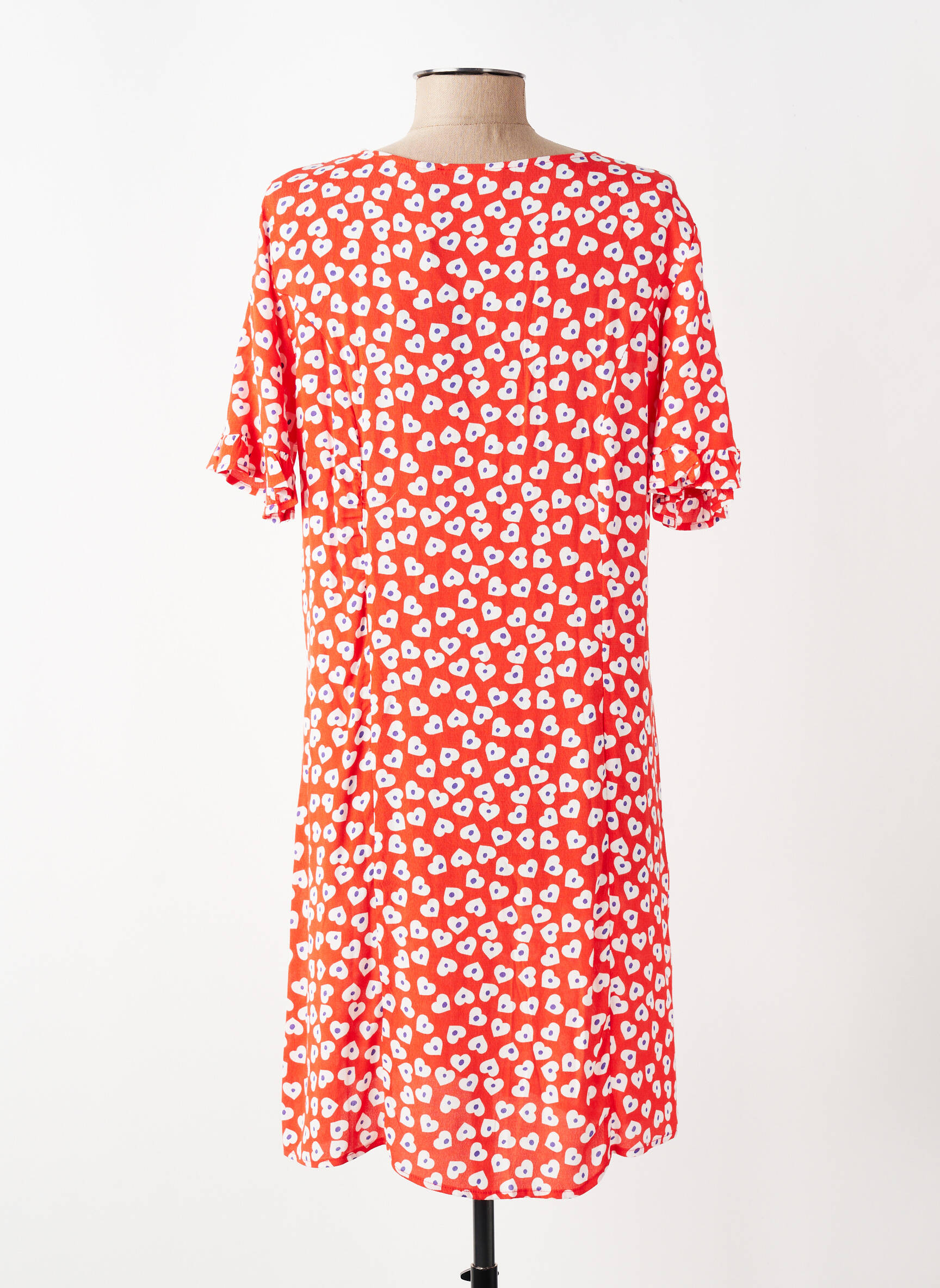 Rochie scurtă mâneci scurte mâneci scurte roșu PIECES femeie