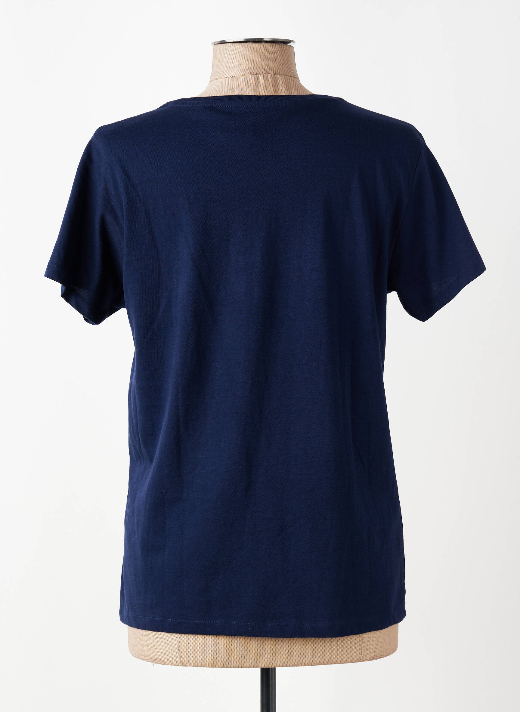 Tricou serigrafie mâneci scurte albastru B&C femeie