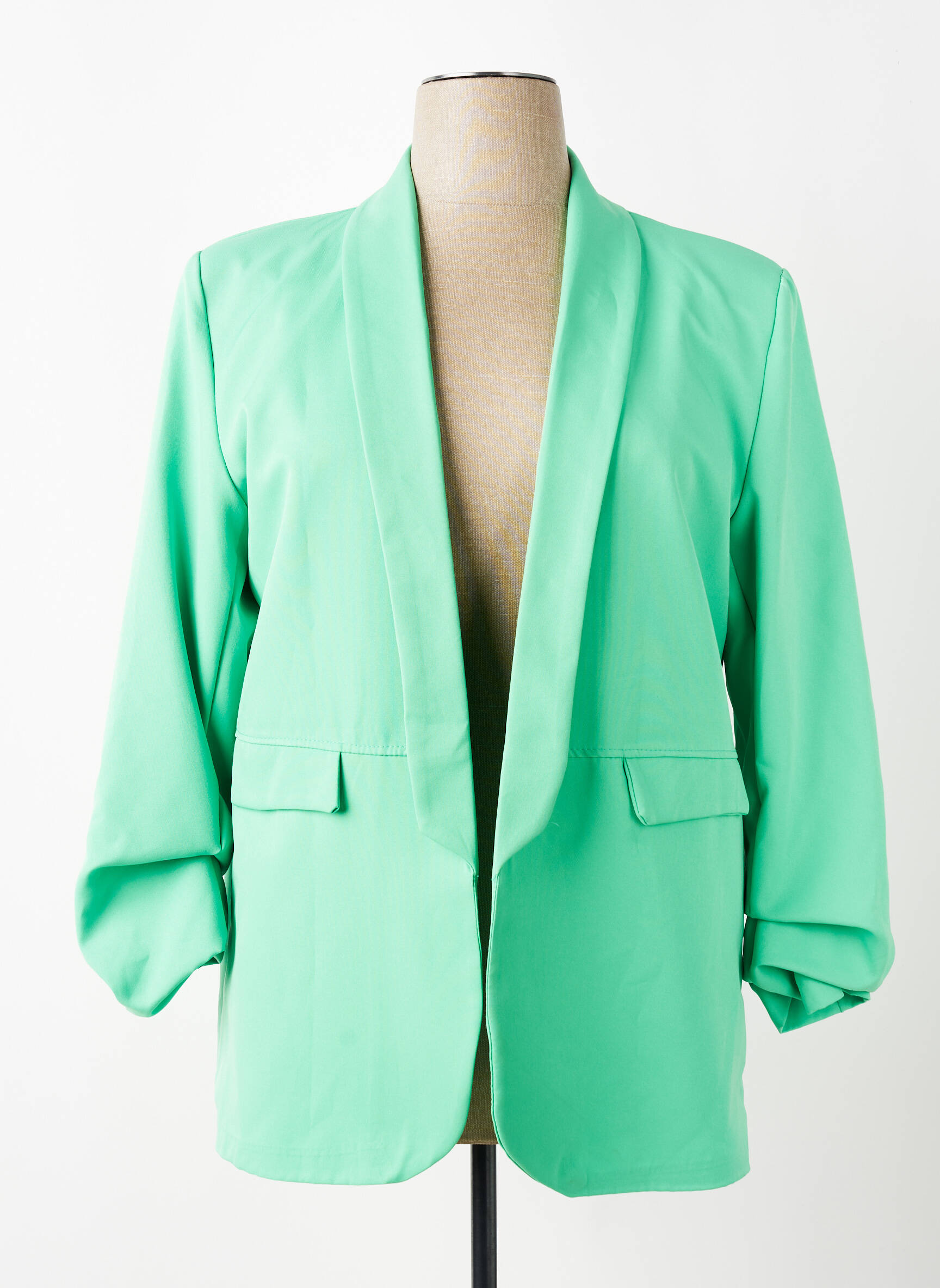 Sacou buzunare false verde JOLIFLY & JUSTINE Y femeie