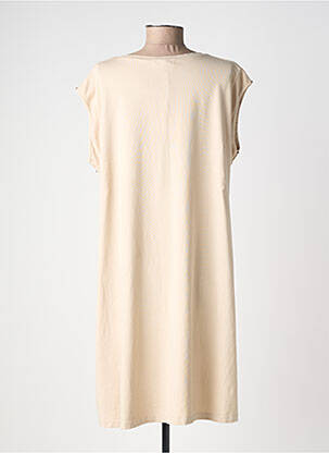 Rochie midi mâneci scurte mâneci scurte bej ANDROMEDE femeie