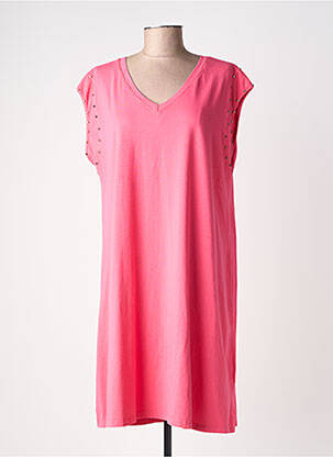 Rochie midi mâneci scurte mâneci scurte roz ANDROMEDE femeie