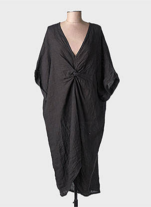 Rochie lungă mâneci scurte mâneci scurte negru MADE IN ITALY femeie