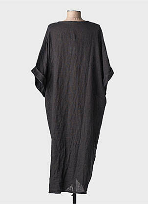Rochie lungă mâneci scurte mâneci scurte negru MADE IN ITALY femeie