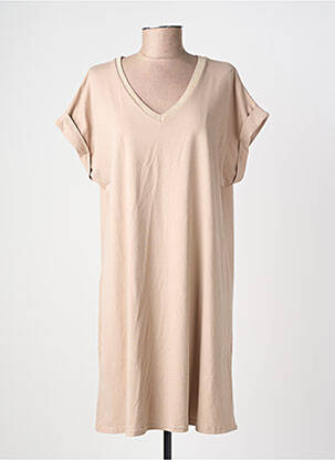Rochie midi mâneci scurte mâneci scurte maro IZZY femeie