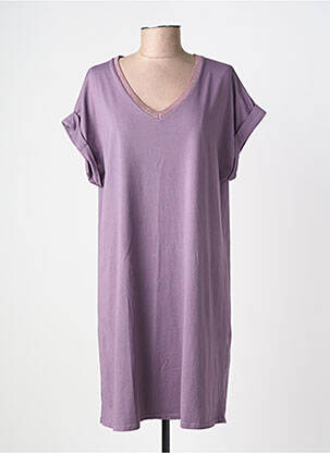 Rochie midi mâneci scurte mâneci scurte violet IZZY femeie