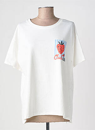 Tricou imprimeu fantezie mâneci scurte alb IZZY femeie