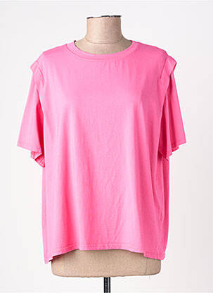 Tricou elasticitate mâneci scurte roz IZZY femeie