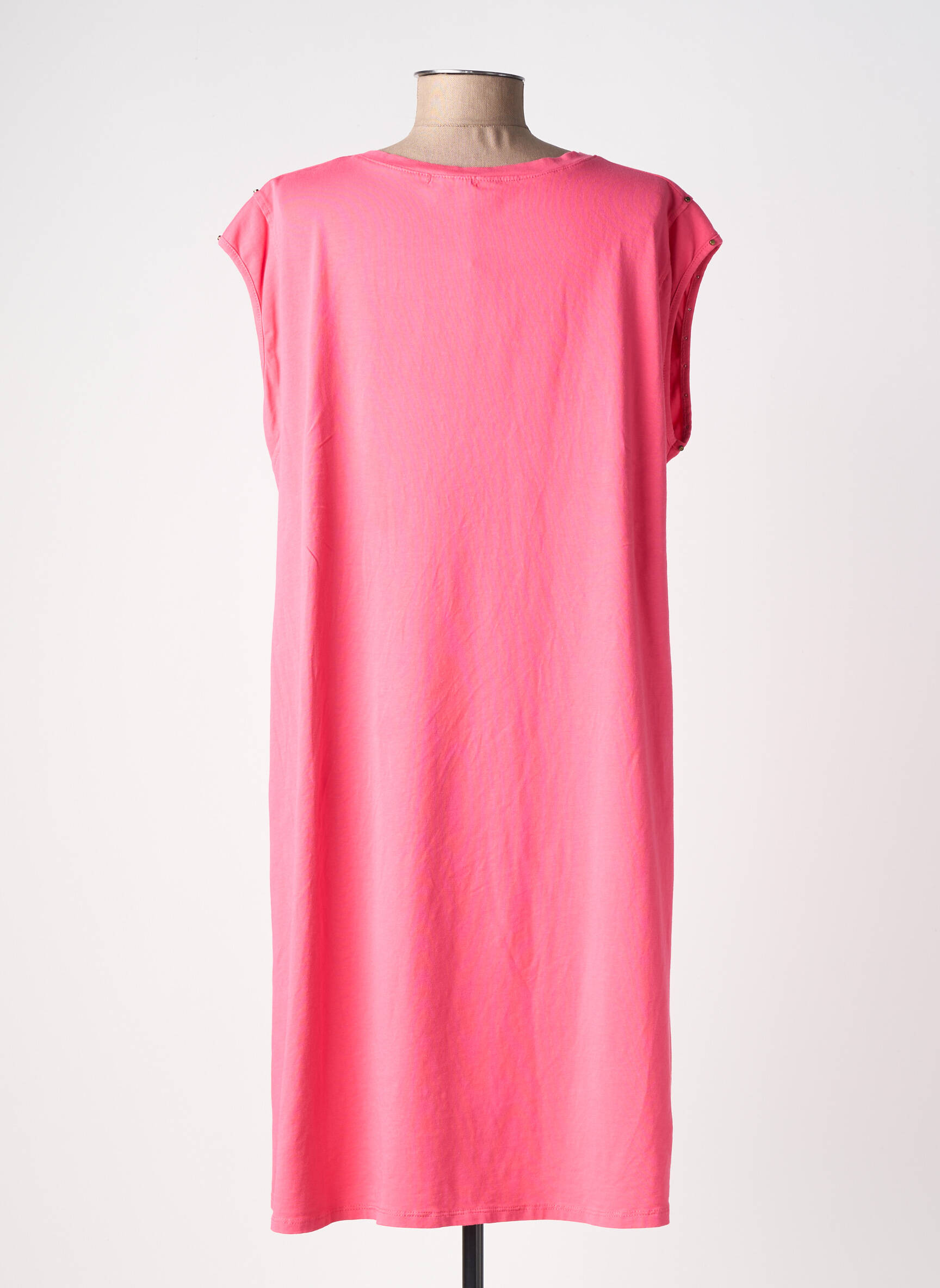 Rochie midi mâneci scurte mâneci scurte roz ANDROMEDE femeie