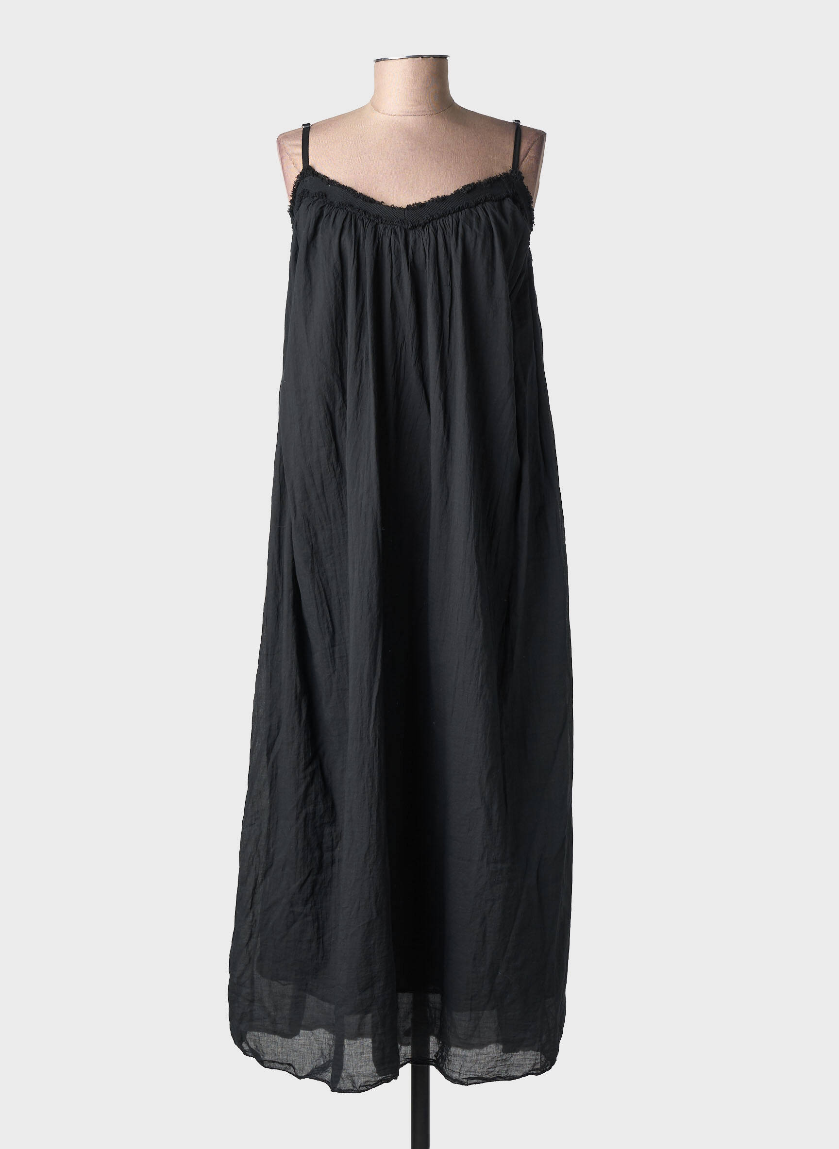 Rochie lungă croială fluidă bretele subțiri negru NEW COLLECTION femeie