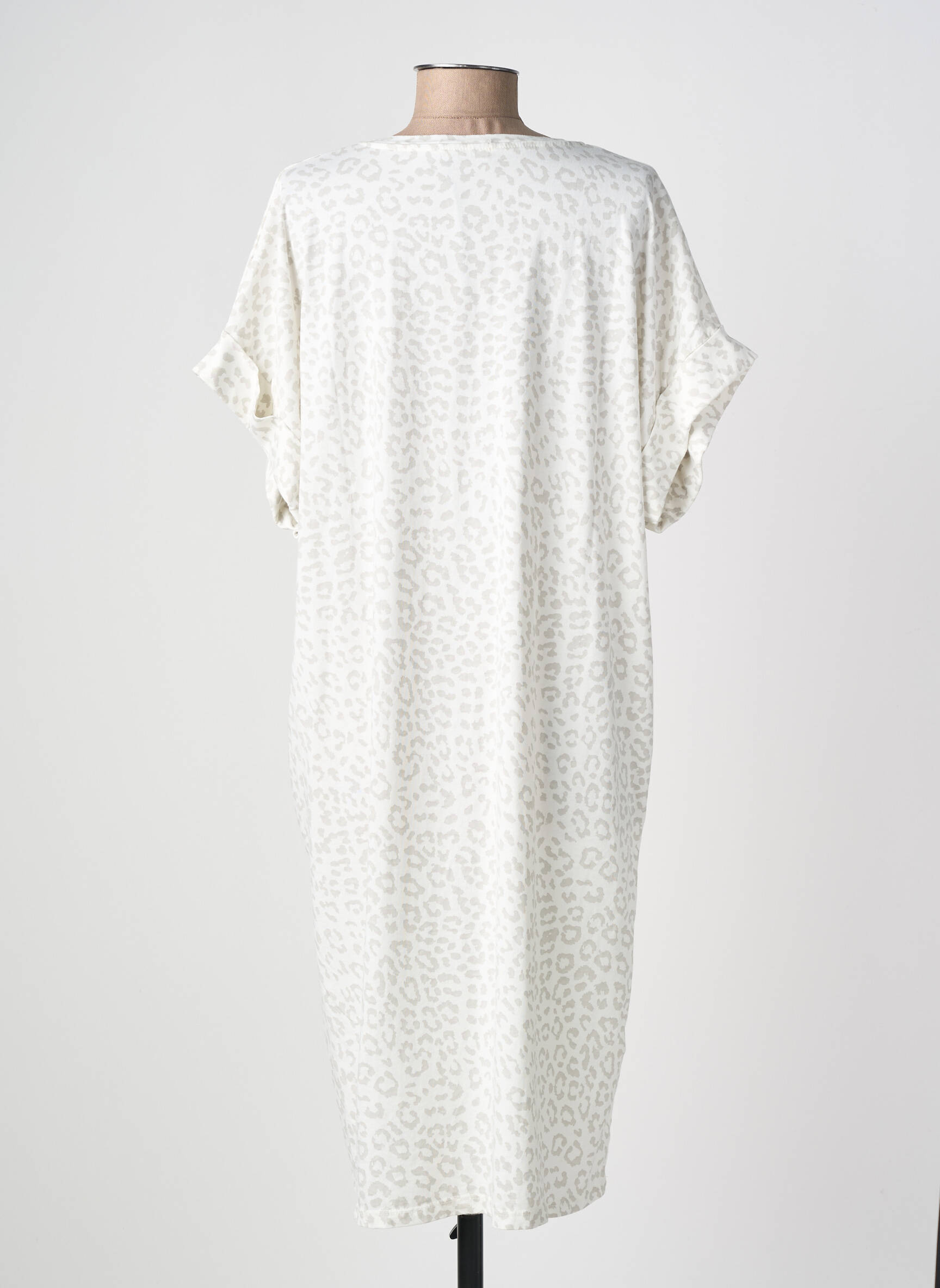 Rochie midi mâneci scurte mâneci scurte gri MADE IN ITALY femeie