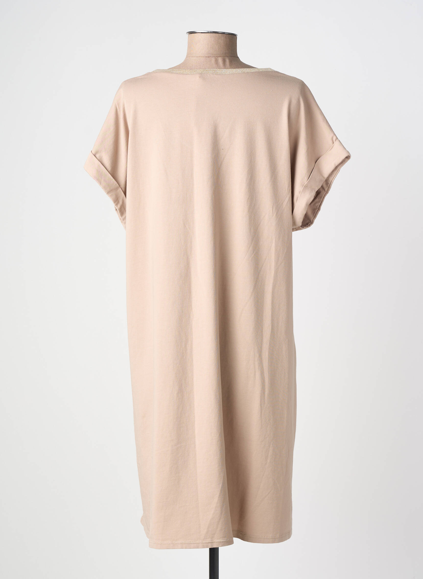 Rochie midi mâneci scurte mâneci scurte maro IZZY femeie