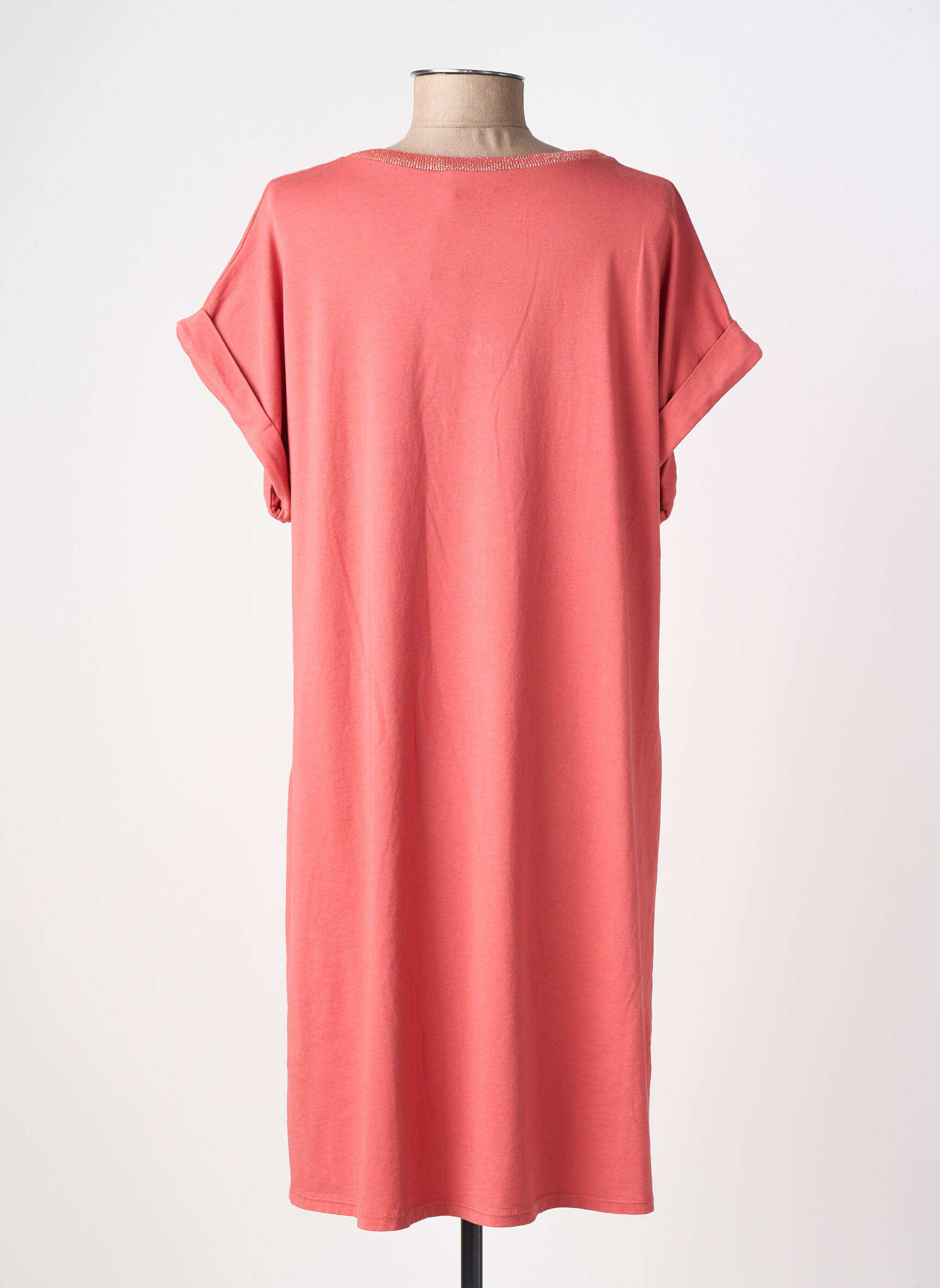 Rochie midi mâneci scurte mâneci scurte roz IZZY femeie