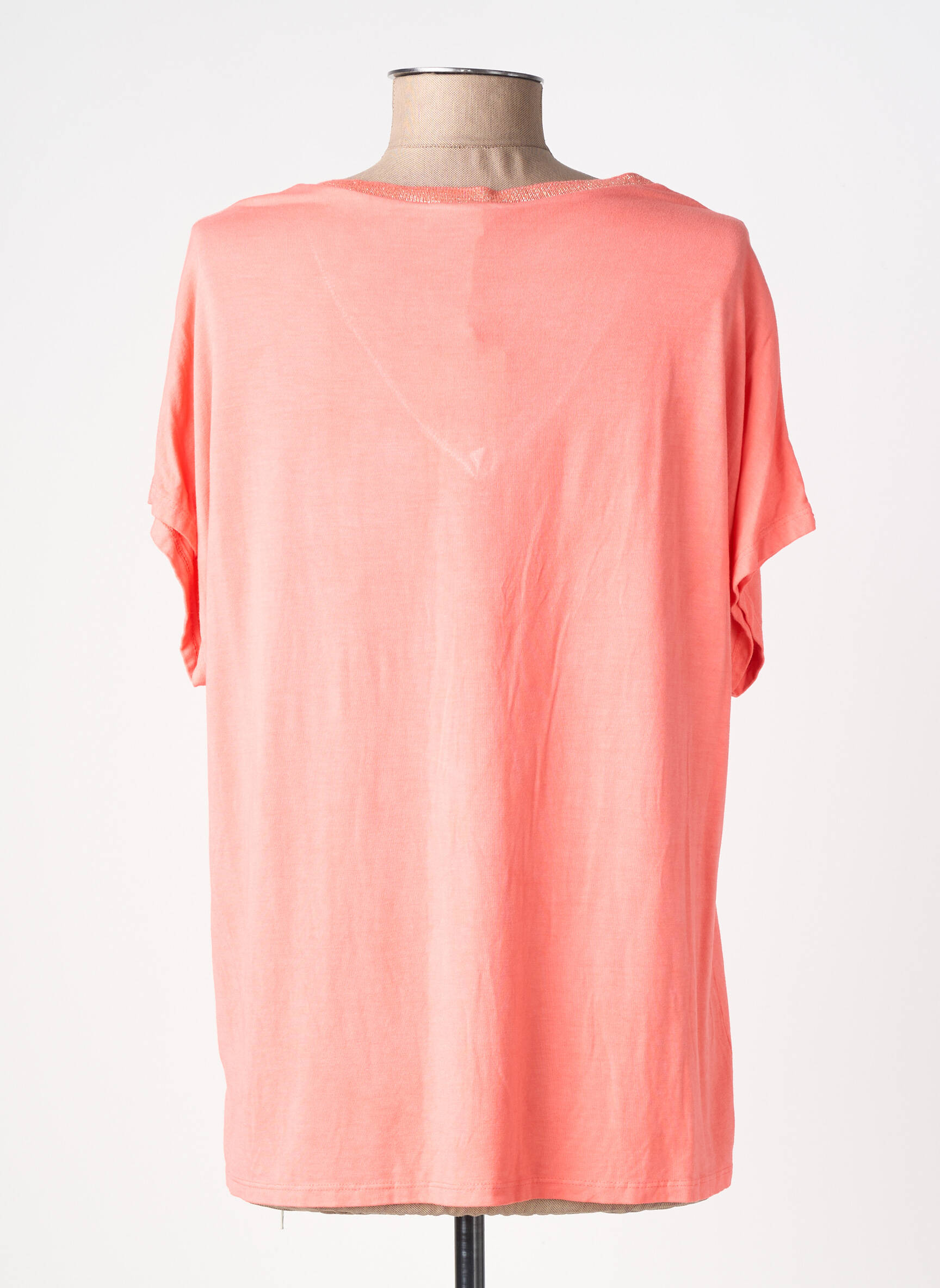 Tricou croială dreaptă mâneci scurte portocalie IZZY femeie