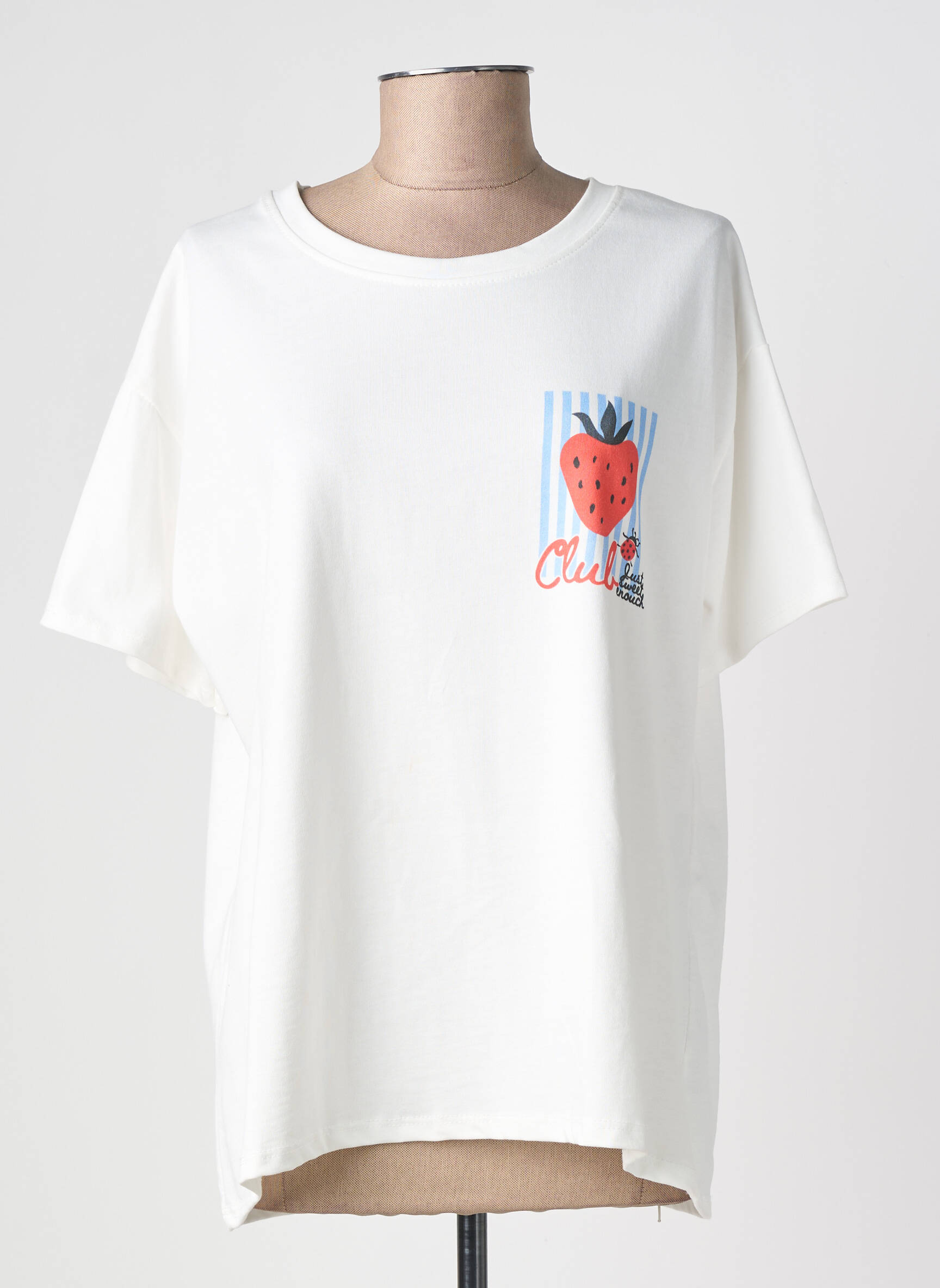 Tricou imprimeu fantezie mâneci scurte alb IZZY femeie