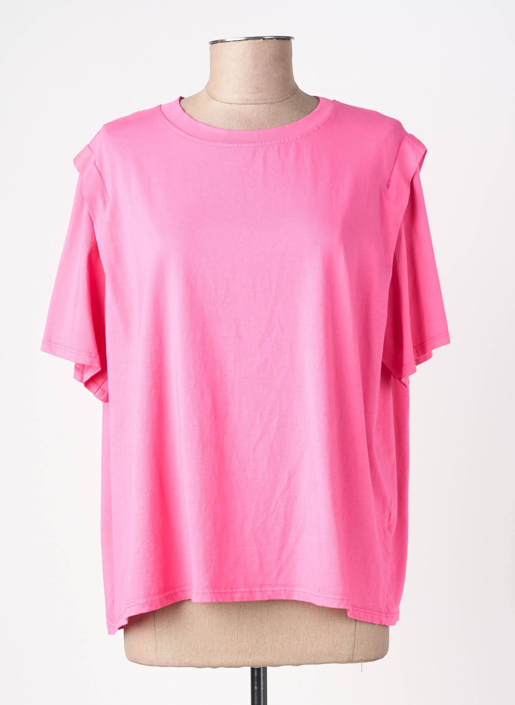 Tricou elasticitate mâneci scurte roz IZZY femeie