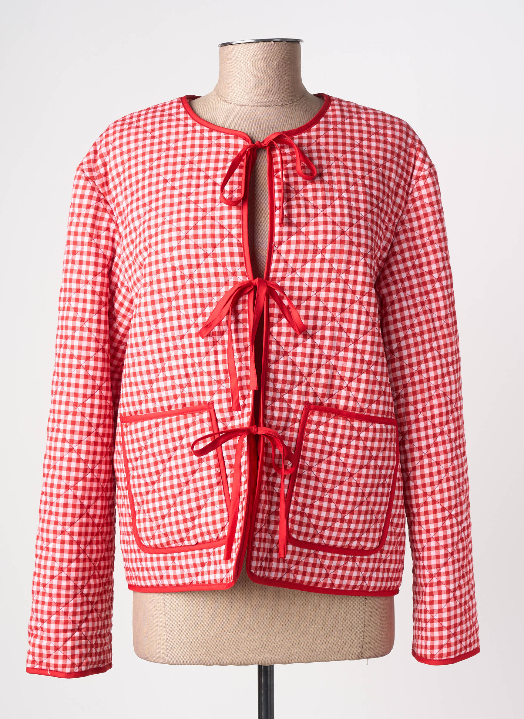 Jachete casual guler rotund roșu PIECES femeie