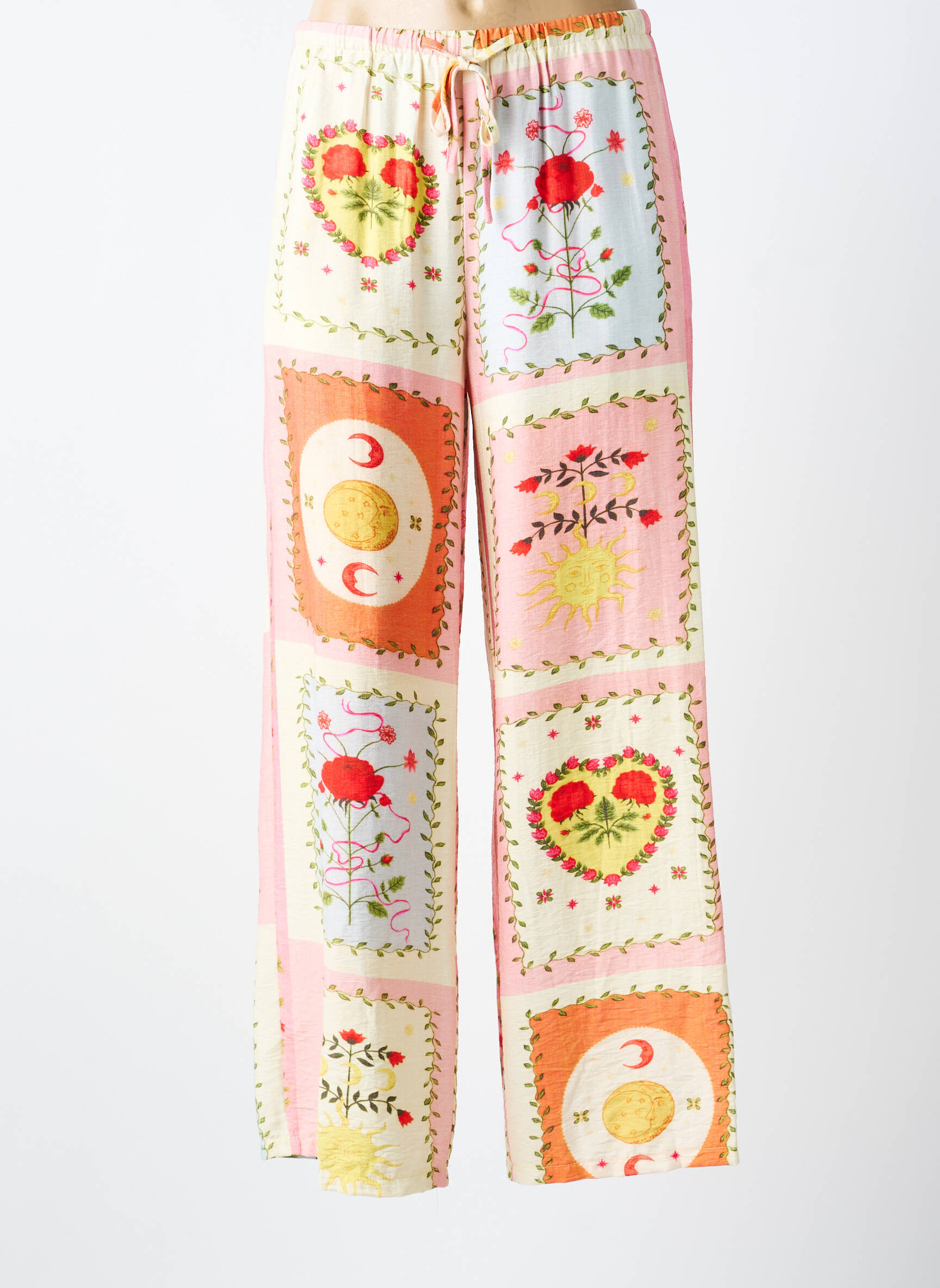 Pantalon drept talie elastică bej KILKY femeie