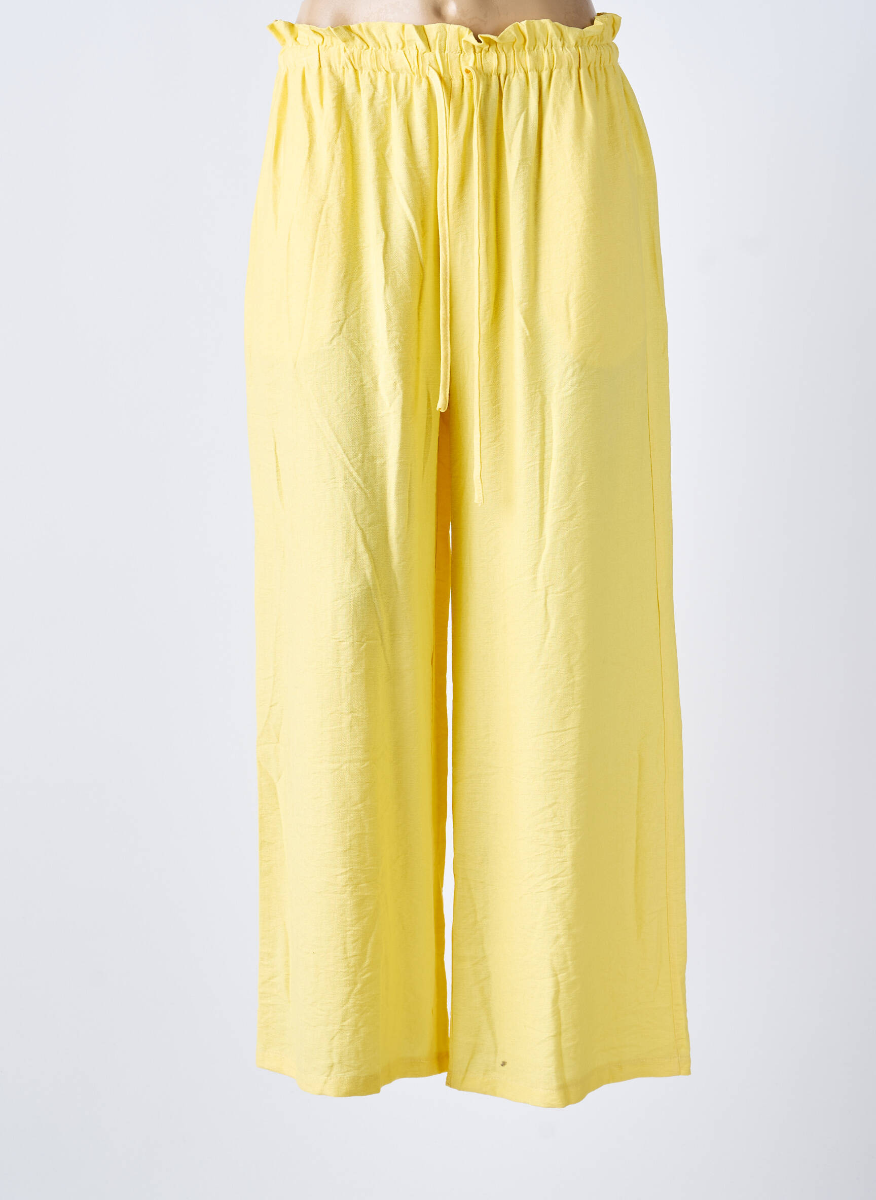Pantalon drept elasticitate mărime normală galben KILKY femeie