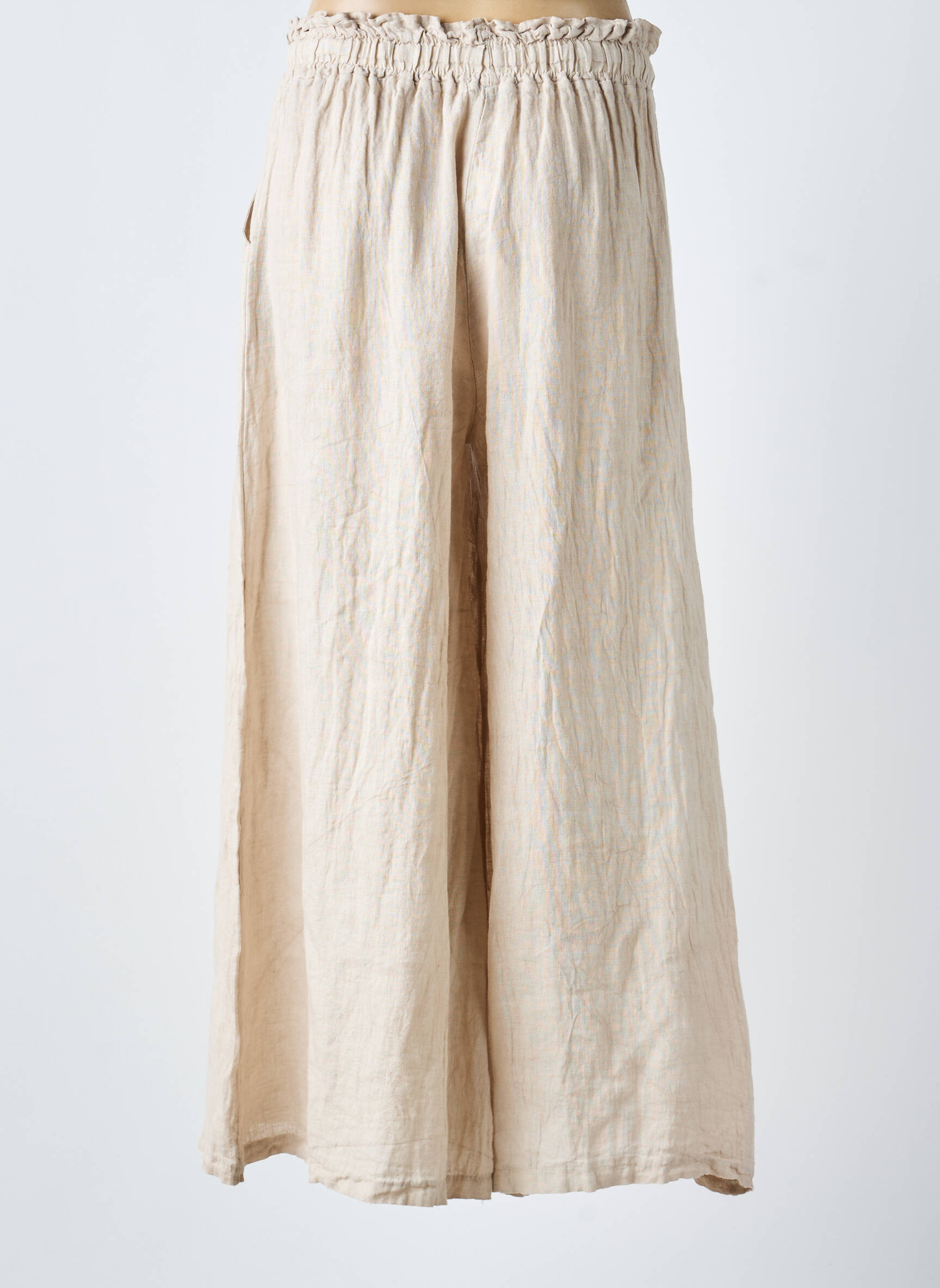 Pantalon drept elasticitate mărime normală bej NEW COLLECTION femeie