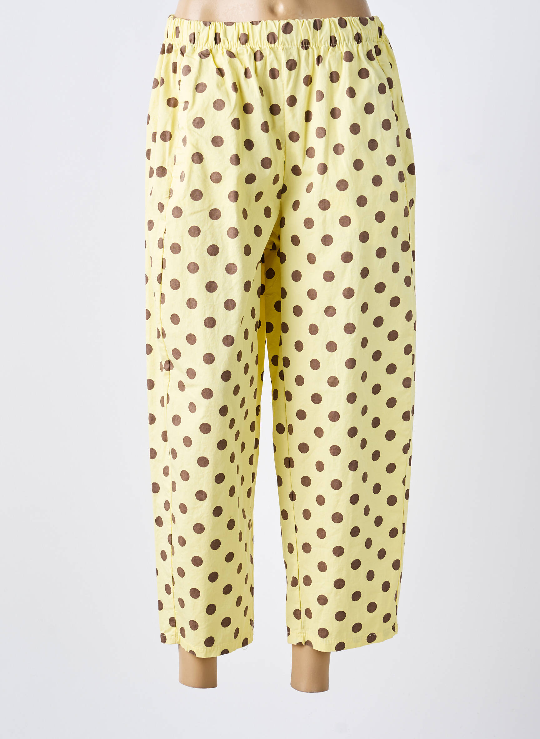 Pantalon drept elasticitate mărime normală galben FARFALLA femeie