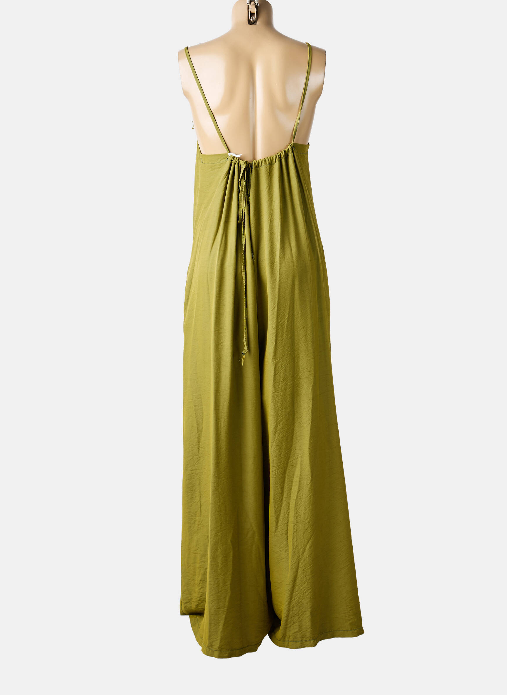 Salopetă-pantalon bretele subțiri bretele subțiri verde FARFALLA femeie