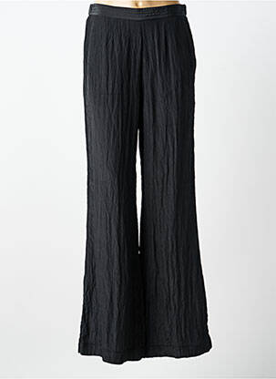 Pantalon evazat talie elastică mărime normală negru FORTE-FORTE femeie