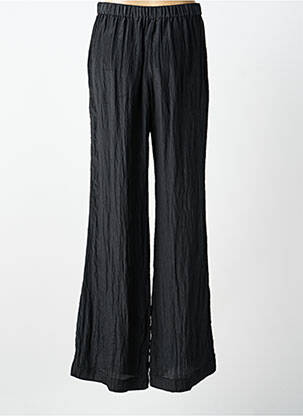 Pantalon evazat talie elastică mărime normală negru FORTE-FORTE femeie