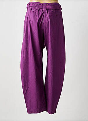 Pantalon drept țesătură poplin mărime normală violet LAURENCE BRAS femeie