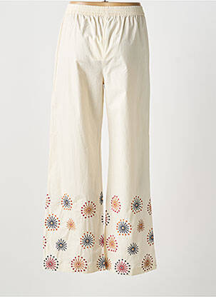 Pantalon larg țesătură poplin bej STELLA FOREST femeie