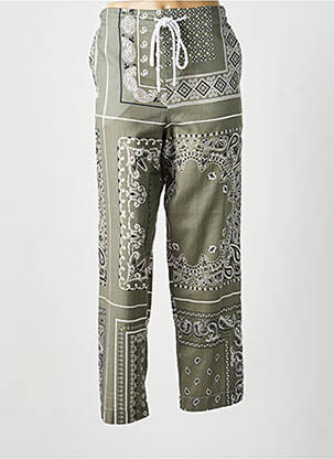 Pantalon drept țesătură poplin mărime normală verde DESTIN femeie