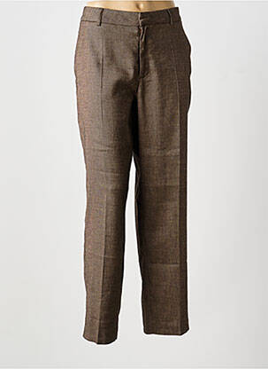 Pantalon drept talie cu cleme talie joasă maro JANE BLUE femeie